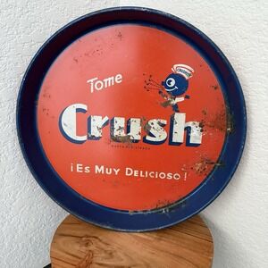 Vintage Orange Crush Delicioso Soda Serving Tray 1948 Metal 12x12